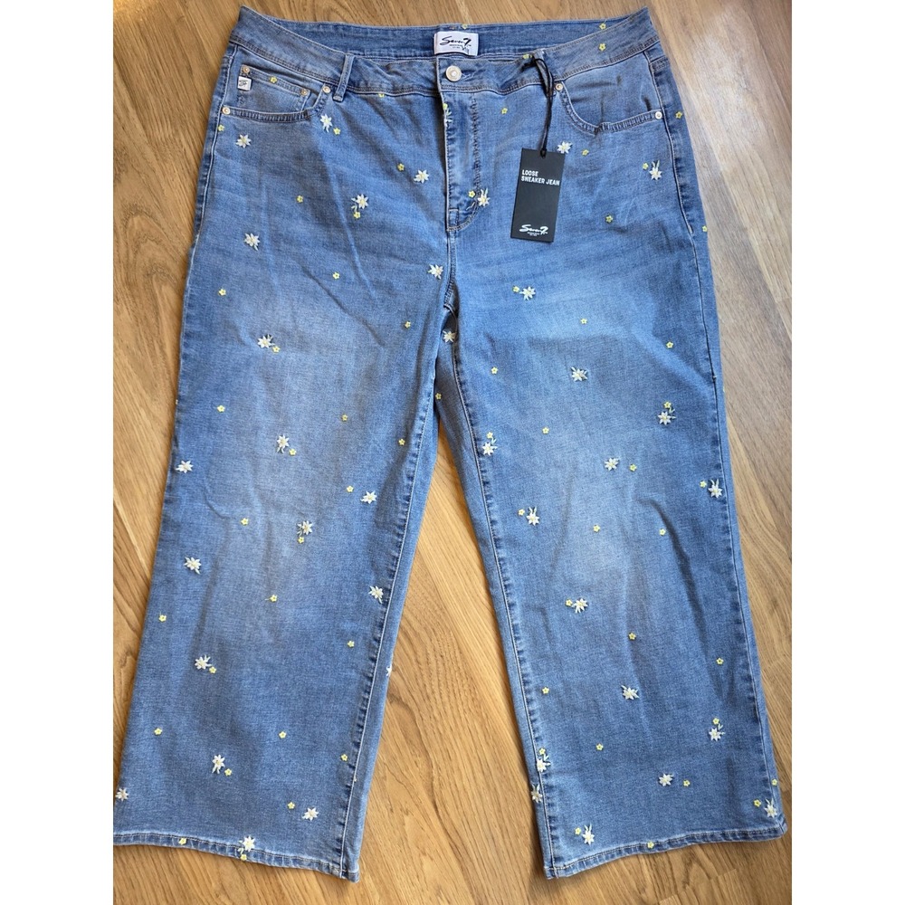 Seven Jeans Womens 16w Loose Sneaker Jean Daisy Wide Leg